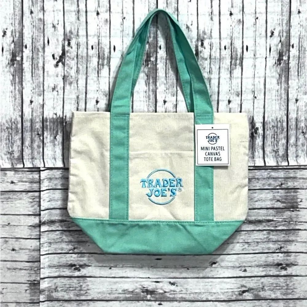 Trader Joe's Special Edition Mini Pastel Canvas Tote Bag